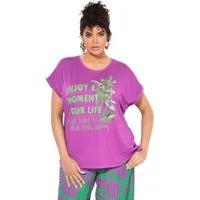 Ulla Popken T-Shirt T-Shirt bedruckt Oversized Rundhals Halbarm