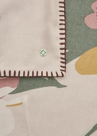 Kaschmirweiches Dreieckstuch mit Blumen-Muster beige