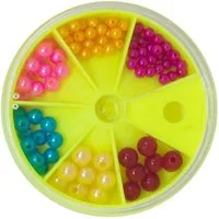 Fishing Tackle Max Angelkoffer FTM Perlensortiment 6 Sorten in Rundbox - Perlen