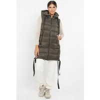Worldclassca Longweste Worldclassca STEPPWESTE LANG KAPUZE OUTDOOR ÄRMELLOS ÜBERGANGSJACKE