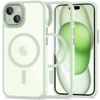 TECH PROTECT Handyhülle MagMat mit Magnetfunktion Kompatibel mit iPhone 15 Grün Transparent 6,1, Transparentes Grün mit Magnetfunktion und rutschfester TPU Struktur
