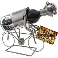 BRUBAKER Weinflaschenhalter Rennradfahrer Flaschenhalter, (inklusive Grußkarte), Metall Skulptur, Wein Geschenk, Weinhalter