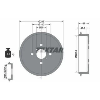 Textar Bremstrommel Daihatsu Charade Toyota Yaris