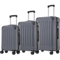 YONSLY Kofferset Reisekoffer Trolley Hartschale aus ABS für Urlaubs- und Familienreisen, 4 Rollen, (3er Set, 3 tlg., M-L-XL), mit Zahlenschloss, 360° Doppelrollen und ergonomischem Gummigriff