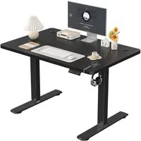Furnicopia Schreibtisch Höhenverstellbarer mit USB-Ladefunktion und Wecker-Erinnerung (2 Höheneinstellungen 5 Farben und 6 Größen fur eine Vielzahl von Arbeits- und Lernumgebungen)