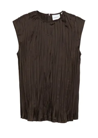 comma - Plissee-Bluse braun - Gr. - 36