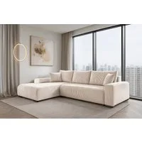 storez24 Ecksofa Soffe, mit Bettkasten und Schlaffunktion, Cordstoff, L-Form, bequem