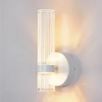 BlingBin LED Wandleuchte 6W Acryl Wandbeleuchtung Moderne Wandlampe Innen LED 600lm, Memory Funktion, LED fest integriert, Warmweiß, Kaltweiß, Neutralweiß, mit Geriffeltes Klarglas für Wohnzimmer, Flur und Treppen