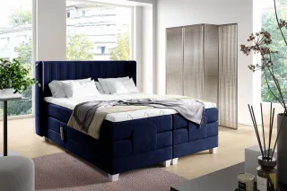 Boxspringbett Elektrisch Bett MAGNUS 160x200cm in Stoff Salvador Dunkelblau