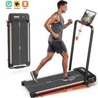 kehot Laufband Klappbares Laufband mit 12% Steigung,Platzsparend für kleine Wohnungen (Walking 1–6 km/h und Laufen bis 12 km/h für Zuhause, EQISport, Kinomap & Zwift kompatibel mit 12 Trainingsprogrammen), Ultraflach verstaubar mit LED-Display und Si