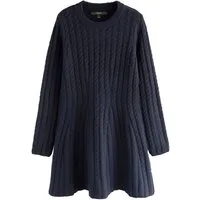 Next Minikleid Skater-Minikleid mit Zopfmuster und Wollanteil (1-tlg)
