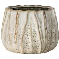 Dehner Übertopf Fan, bauchige Form, glasierte Keramik, versch. Farben, stilvoller Indoor Blumentopf in auffälligem Design