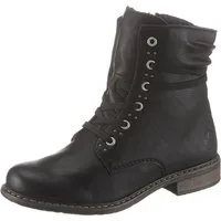 Rieker Schnürboots, Winterboots, Blockabsatz, Stiefelette mit dezenter Nietenverzierung
