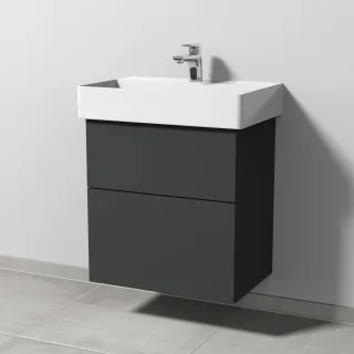Sanipa 3way Waschtischunterbau zu Duravit Dura Square Waschtisch mit 2 Auszügen, Graphit-Matt SP4231B