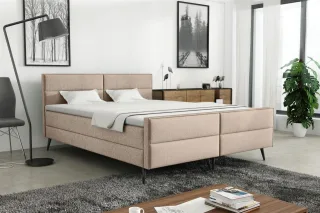 Boxspringbett Schlafzimmerbett GRANADA 120x200cm Stoff Gemma Beige