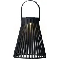 Lumineo LED Laterne, Dauerlicht, warmweiß, Solar Gartenleuchte LED Laterne 14x18cm Kunststoff Schwarz / Warmweiß