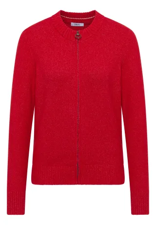 CECIL - Cosy Cardigan mit Zipper fiery red melange - Gr. - XXL