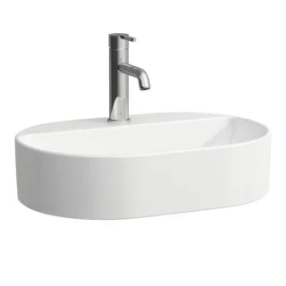 Laufen SAVOY Waschtisch-Schale H8129450001041 38x55cm, oval, mit Überlauf, 1 Hahnloch, weiß