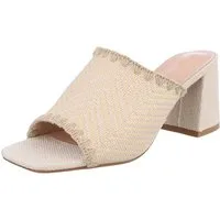 Ital-Design Elegante Mules mit Absatz für Damen - Komfort und Stil Pantolette (89930128) Blockabsatz Sandalen & Sandaletten in Apricot