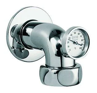 GROHE Abgangsbogen 12444 Ausladung 90mm mit Thermometer 1 1/2x5/4 chrom 12444000