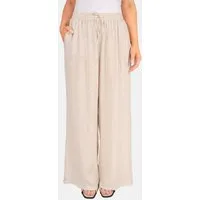 Seasons of April Leinenhose PERLA LINO (1-tlg) Leinenhose Damen Weit Perla Lang Kordelzug Elastischer Bund