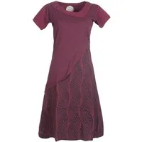 Vishes Tunikakleid Kurzarm Lagenlook Kleid Streifen Punkte Muster Boho, Elfen, Goa, Hippie Style