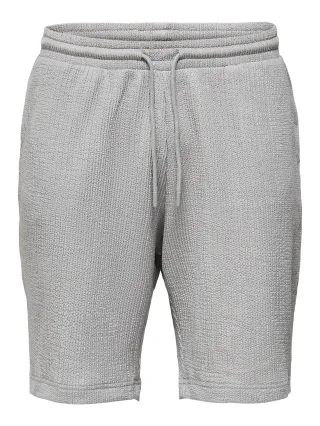 ONLY&SONS - ONSLAZIO LIFE RLX PLISSE S SHORTS T Ultimate Grey - Gr. - XL