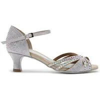 Dancing Queens Sparkle Shine Tanzschuhe Satin - Absatz 5.0 cm flare Sandalette Satin Heels, Salsa Bachata Standardtanz Discofox