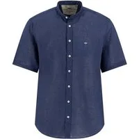 FYNCH-HATTON Kurzarmhemd Kurzarm, aus Leinen und Baumwolle, Regular Fit, mit Logo Stickerei