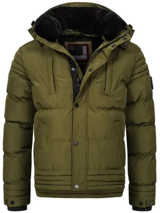 Alessandro Salvarini Herren Winterjacke AS-281 mit Teddyfell & abnehmbarer Kapuze