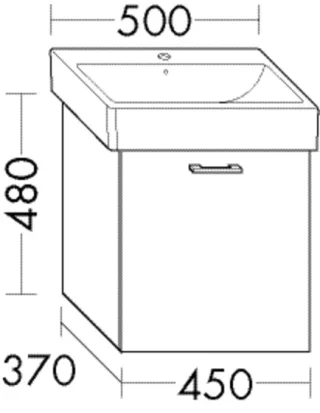 Burgbad Waschtischunterschrank System 30 Preisgruppe 4 Sana 480x450x370 Trend- oder RAL-Farbe WYTO045F5348