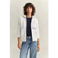 Gant Kapuzensweatjacke REG TONAL SHIELD ZIP HOODIE Markenstickerei, Kapuze, Rippbündchen
