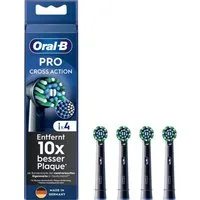 Oral-B Aufsteckbürsten Pro Cross Action Black / Schwarz, 4er Pack, Anpassungsfähige X-förmige Borsten