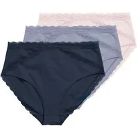 Ulla Popken Slip Midislips 3er-Pack Spitzenband