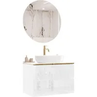 Lookway Badmöbel-Set AURORA GOLD Badezimmerschrank mit praktische Schubladen, 80x55x45 cm