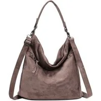 ITALYSHOP24 Schultertasche Damen Tasche Samt Shopper Hobo-Bag Umhängetasche Wildleder-Optik Reise, Crossbody Henkeltasche Beuteltasche Handtasche Velours CrossOver