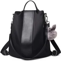 Toomoke Puppen Rucksack Damen Rucksack Wasserdicht, Anti-Diebstahl Nylon Rucksack, (Schultertasche & Freizeitrucksack, Leichter Tagesrucksack für Schule, Reisen und Alltag, Schwarz)
