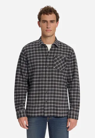 No Excess - Shirt Yarn Dyed Check, Twill Weave Black - Gr. - XL