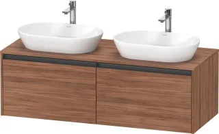 Duravit Ketho.2 Konsolenwaschtischunterbau wandhängend Nussbaum Matt 1400x550x459 mm - K24888B797900 K24888B79790000