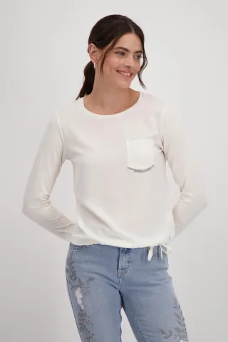 monari - Blusenshirt mit Schmucktasche sandshell - Gr. - 40