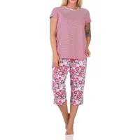 Normann Pyjama Normann Damen Capri kurzarm Schlafanzug – auch in Übergrößen