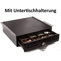 BlitzKasse Geldkassette Kassenschublade iQCash330-Un RJ-11 mit Untertischhalterung Geldfach