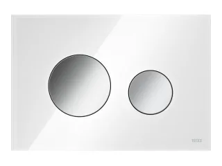 Tece loop WC-Betätigungsplatte Zweimengen Glas weiß glzd. Tasten Chrom glzd., 9240660 9240660