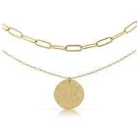 Made by Nami Edelstahlketten-Set zweireihig gold Halskette Damen wasserfest hypoallergen