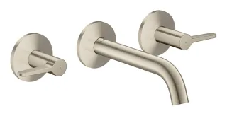 Hansgrohe 3-Loch Waschtischarmatur AXOR One Unterputz Wandm. 160mm Hebelgriff brushed nickel, 48150 48150820