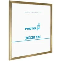 PHOTOLINI Bilderrahmen modern mit bruchsicherem Acrylglas, Holz MDF für Fotos & Poster, für 1 Bilder (1 Einzelrahmen), Posterrahmen 30x30 cm quadratisch zum Aufhängen
