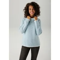 Aniston CASUAL Strickpullover mit gemusterten Bündchen