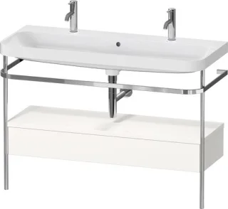 Duravit Happy D.2 Plus c-shaped Set mit Metallkonsole und Schubkasten Weiß Hochglanz 1175x490x850 mm HP4854O22220000