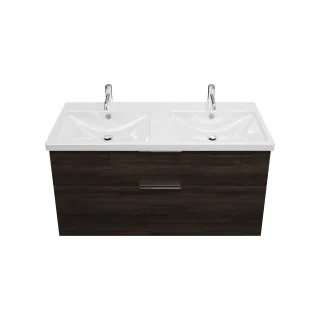 Burgbad Keramik Waschtisch-Set Eqio Marone Dekor Trüffel/Alpinweiss, SEYS123F2012C0001 SEYS123F2012C0001