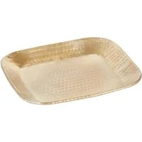 Marrakesch Orient & Mediterran Interior Dekotablett Orientalische Deko Serviertablett Lesha aus Aluminium in Gold 21 cm (1 St), Handarbeit
